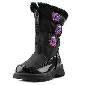 Totes Toddler Girls Floral Design Waterproof Snow Winter Boots Black Size 6M